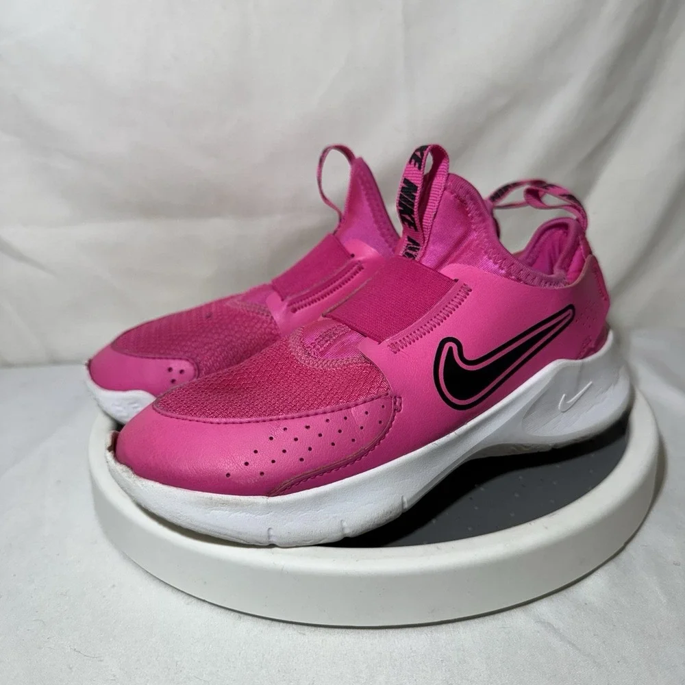 Nike Kids Flex Runner 3 Laser Fuschia/Black Slip On Sneakers 13.5C